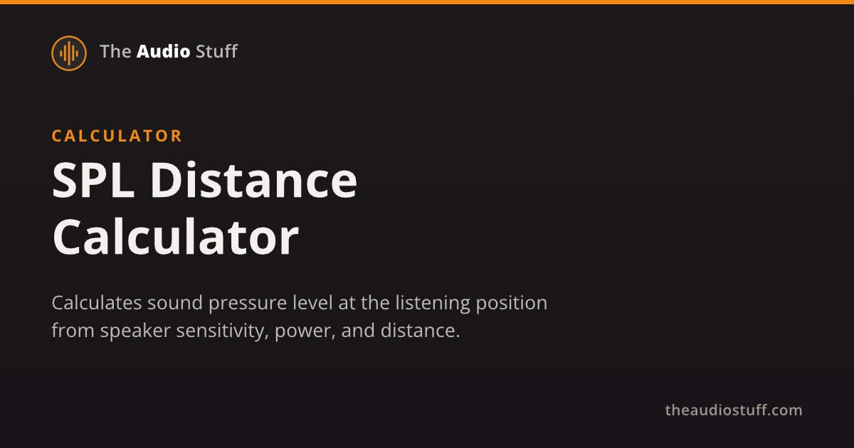 Speaker SPL & Distance Calculator - The Audio Stuff
